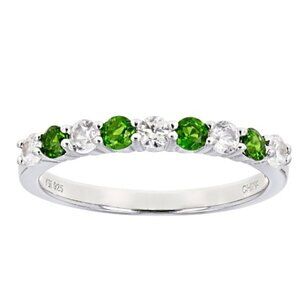 NIB - JTV Chrome Diopside Rhodium Over Sterling Silver Band Ring - Size 9